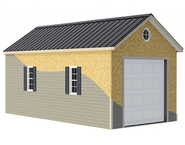 Greenbriar 12x24 Wood Garage Shed Kit - ALL Pre-Cut